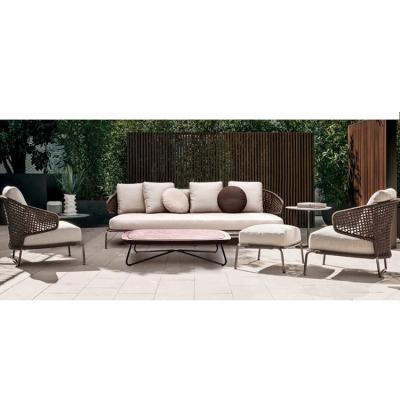 China Factory Outlet Hot Selling Modern High Quality Modern Garden Furniture Rope Weave Sofa Set Outdoor Modern Patio Sofa Set for sale