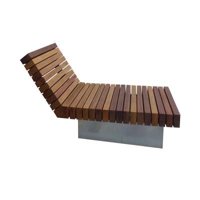 China Good Quality Modern Outdoor Public Park Beach Wooden Steel Sun Sofa for sale