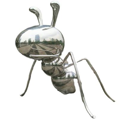 China Over 10 Years HAOYIDA Garden Decorative Mirror Polished Stainless Steel Huge Animal Ant Sculpture for sale