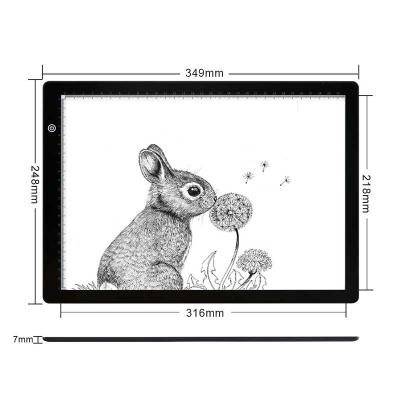 China Graphic /Design/Art Ultra Thin A4 Led Dimmable Smart Flash Button Board Touch Discovery Portable Led Drawing Pad for sale