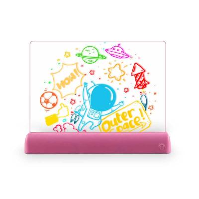 China Promotional office supplies/household products/electronic led drawing board illuminated writing message tables neon light erasable sign doodle colorful flashing pad for sale