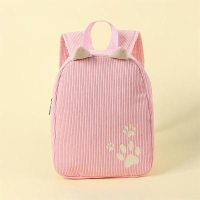 China Corduroy Corduroy Backpack Kids College School Bags For Boys for sale