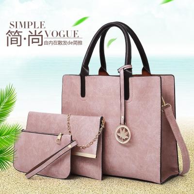 China Purse Set 3 PCS Women Purse Retro Set 3 PCS Handbags China Wholesale PU Lady Bags Girl Chains Square Zipper Purse for sale