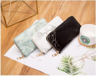 China Korean Marble Mini Bag Long Ladies Fashion Trendy Women's Wallet Style Zipper Purses New for sale