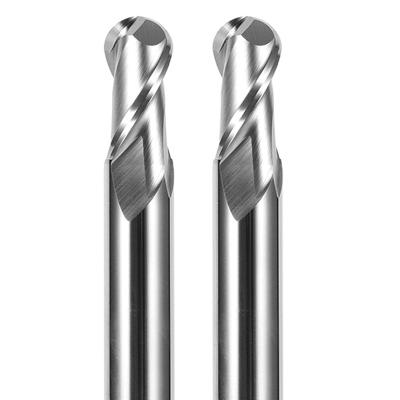 China Factory Direct Sale Excellent Suitable Solid Carbide 2 Flute End Mill Tungsten Ball Nose HRC55 Solid Steel Milling Cutter For CNC Machine Aluminum for sale