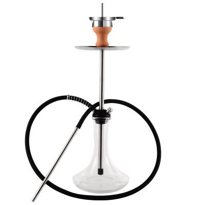 China Smoking Tobacoo Mukai Factory Wholesale Shisha Hookah Set Metal Somke Russian Chicha Nargile 1 Hole Glass Bottle Metal Hookah Pipe for sale