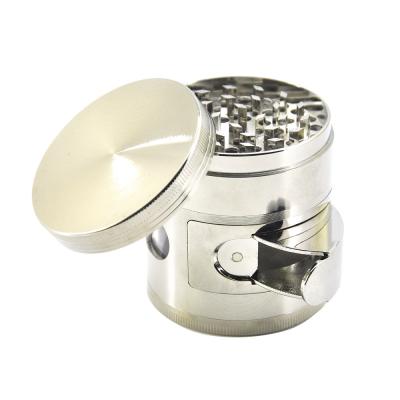 China Tobacco Grinding Weed Herb MUKAI Manufacturer Weed Smoking Accessories Customized Logo 60mm 4 Layers Side-opening Zinc Alloy Herb Grinder for sale