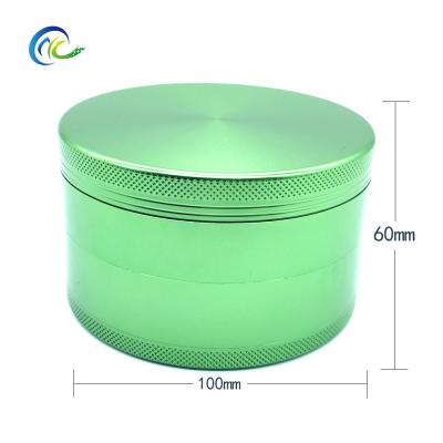 China Herb Accessories 100mm Aluminum Alloy Weed Grinder Grinder Good Quality Wholesale Smoking Tobacco Weed 4 Layers Weed Grinder Herb Grinder for sale