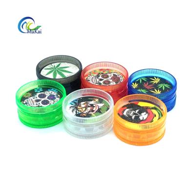 China Grinding Weed Herb Manufacture Smoking Accessories Custom Logo Mini Tobacco Grinder Tobacco Sticker Printing 30mm 2 Layer Herb Grinder for sale