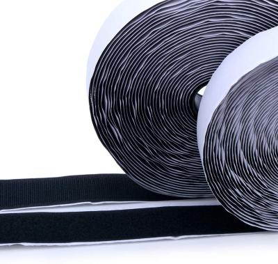 China 3M Self-Adhesive Hook and Loop Rolls - Black White Velcro Sticky for sale