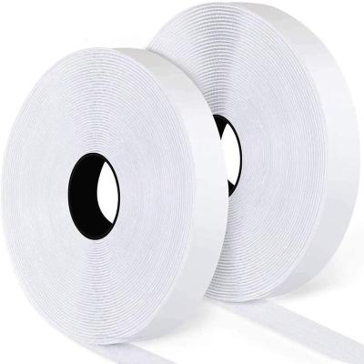 China 12.5/25/38/50/100mm Self Adhesive Sew On Hook Loop Fastening Tape Black White Long for sale