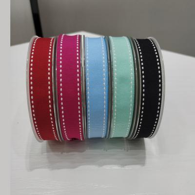 China WTH Stitching Grosgrain Tape Cotton Stitched Grosgrain Ribbon for Gift Wrapping for sale