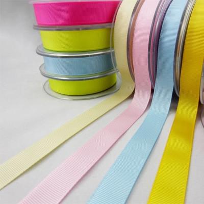 China Logo Customized 5/8 Inch Solid Color Polyester Grosgrain Ribbons Sublimation Printed for Brand Advertise for sale