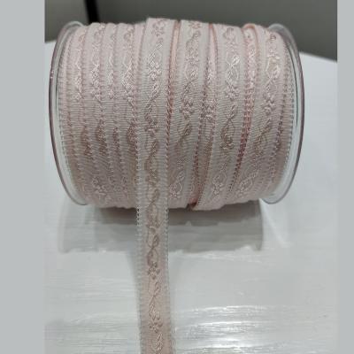 China 10mm Bra Elastic Strap with Embroidery Nylon Elastic Band with Customized Pattern for sale