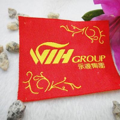 China WTH Woven Silk Labels Custom Design Care Label for Apparel for sale