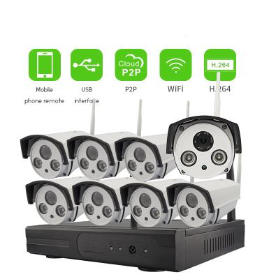 China 8 Channel Wireless Wifi 1080p IPCamera NVR CCTV Camera System KIT-K1108 for sale