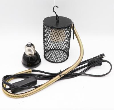 China Customized Viable Style Metal Wire Mesh Reptile Screen Lamp Guard Cage With Lamp Holder for sale