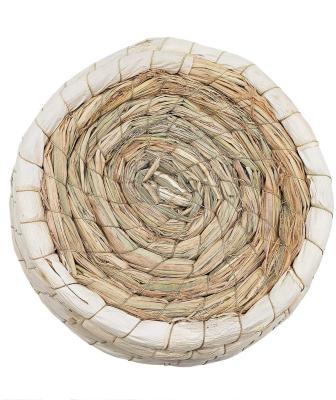 China Viable Bowl Shaped Cat Toy Supplies Hand-Woven Rattan Grass Pet Nest Bed Scratch Board Pad Straw for sale