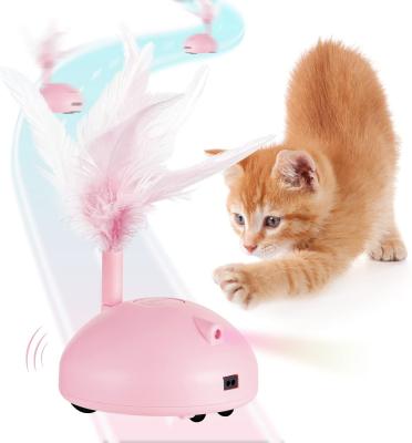 China Viable High Quality Custom Interactive Cat Toys - Automatic Cat Feathers Toy - Colorful Light Movable Toys for Cat for sale