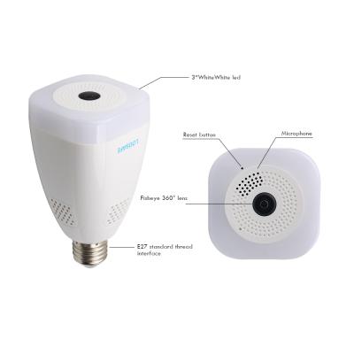 China Panoramic 1080P Night Vision IP Camera Bulb Light Fisheye Home CCTV 3D 360 Degree VR Camera Security Wireless WiFi Camera for sale