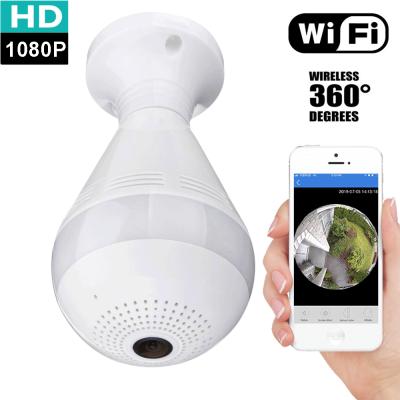 China LOOSAFE 2MP V380 NIGHT VISION smart camera 360 degree camera wifi fisheye lamp bulb 1080p panoramic camera for sale