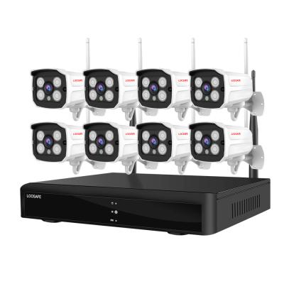 China NIGHT VISION 8 channel bullet surveillance alarm wifi camera nvr kit cctv home security camera system radio for sale