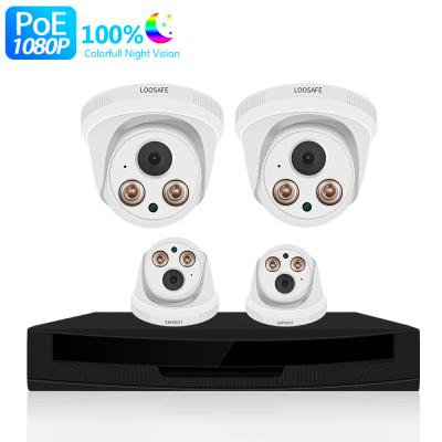 China Waterproof WiFi POE NVR IP Camera Nvr Kit 4CH NIGHT VISION CCTV Camera Smart Security System Dome Camera Wireless WiFi 1080P for sale