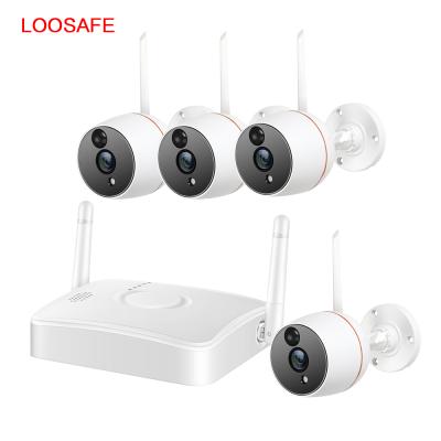 China 4CH WIFI NIGHT VISION CCTV Camera HD 1080P 1 Antenna Signal Channel 100 Meters Through Wireless CCTV Nvr Kit System for sale