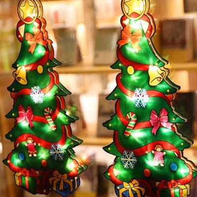 China H1-15 Garden Festival Decorative Santa Xmas Tree Christmas Window Battery Operated Light With Suction Cup for sale