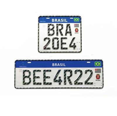 China high security Brazil license number plates with QR/barcode/hologram for sale