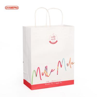 China Recyclable Recycled Custom Logo Brown Kraft Paper Bag Takeaway Shopping Bag With Handle Kraft Paper Bag for sale