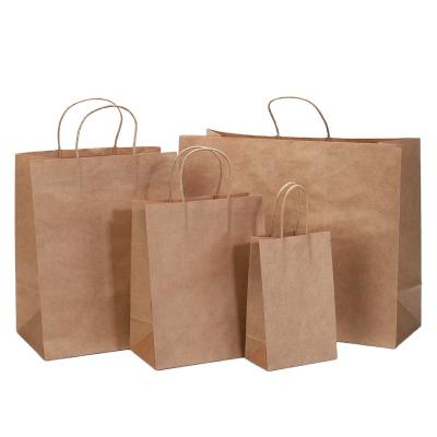 China Chinese Factory Recyclable Custom Logo Luxury Kraft Paper Shopping Bags Kraft Paper Bag With Handle for sale