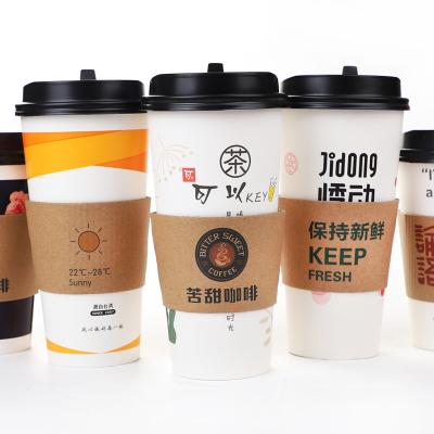 China Recyclable Disposable Custom Paper Cup Holder Coffee Cup Holder Paper Cup Sleeve for sale