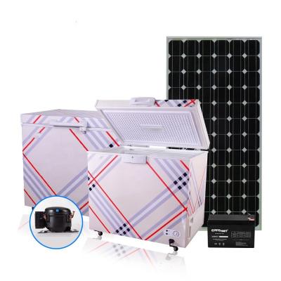 China 115L Hotel DC 12V 24V Deep Chest Freezer Solar Battery Solar Powered Portable Fridge Refrigerator Manufacturer for sale