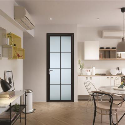 China European Custom Single Open Slim Height Fine Workmanship Swing Frame Aluminum Door for sale