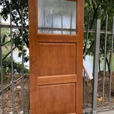 China Factory Wholesale Price Waterproof MDF Solid Composite Wood Door With Frosted Glass for sale