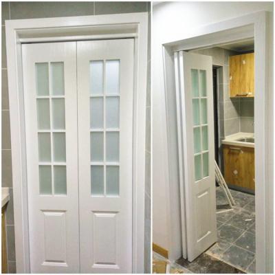 China Wholesale Modern China Foldable Floding Sliding Solid Wood Bathroom Door MDF Waterproof for sale