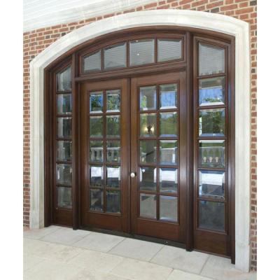 China Factory Wholesale Price Modern Solid Arched Wood Exterior Main Entry Door for sale