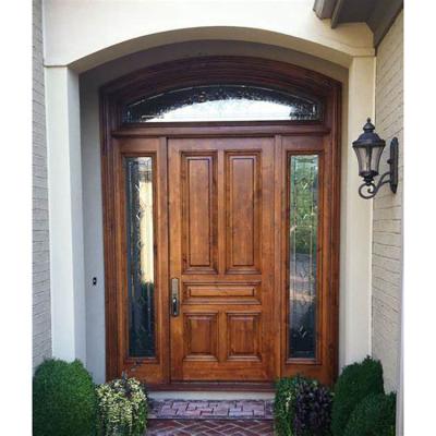 China Front Double Design Asian Exterior European Wooden Zen Entrance Automatic Main Door for sale