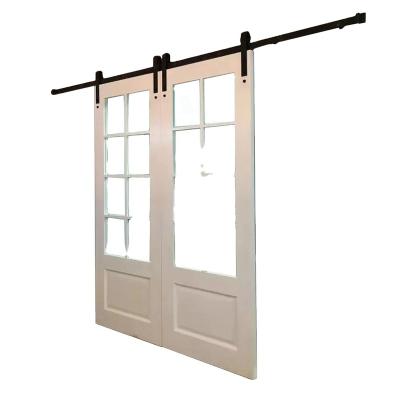 China Screen Barn Door Kit Black Sliding Room Barn Waterproof Interior Glass Doors for sale