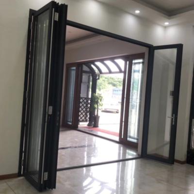 China Foshan Waterproof Top Supplier Custom Design Commercial Aluminum Glass Folding Door for sale