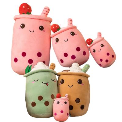 China Cute Fun Bubble Boba Teacup Shaped Pillow Toy Stuffed Boba Plush Doll Cup Shape Pearl Pillow Plush Stuffed for sale