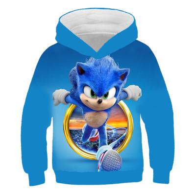 China Custom Design Cartoon Anti-shrink Pattern Hoodies For Kids Apparel Boy Girl Fashion Sweatshirt Sonic O Neck Long Sleeve for sale