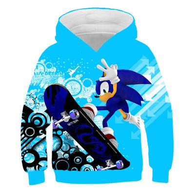 China Wholesale 2023 Anti-shrink Kids Hoodies Cartoon Printed Sweatshirt Hoody Sonic Boys Pullover Children Hoodies for sale