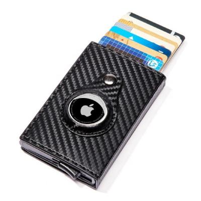 China Aluminum Rfid Credit Card Holder Bogia Maker Airtag Card Holder Wallet Men RFID Blocking Money Credit Pop Up Card Holder for sale