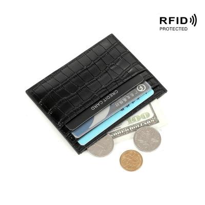 China Hot Sale Bogia Snake Card Holder Pocket Wallet RFID Genuine Leather Minimalist Genuine Leather Credit Card Holder for sale