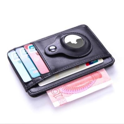 China RFID Blocking Protective Bogia Airtag Smart Anti-lost Wallet RFID Blocking Slim PU Credit Card Holder Air Tag Men Wallets for sale