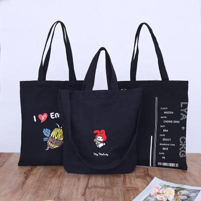 China Shopping Bag With Handle Factory Woven Fabric Cotton Bag Customized Black Premium Shopping Bags With Handle for sale