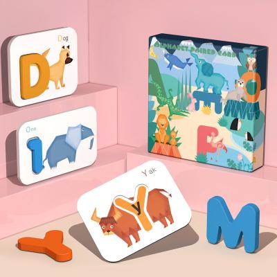 China Wooden board game ready to board hot sale children's early education puzzle numbers 1 10 and alphabet wooden puzzle letter English card game for sale