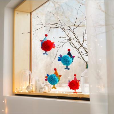 China DIY Toys Low MQO Pompom-Winter Birds Custom Wooden Craft Kit For 4 Piece DIY Toys for sale